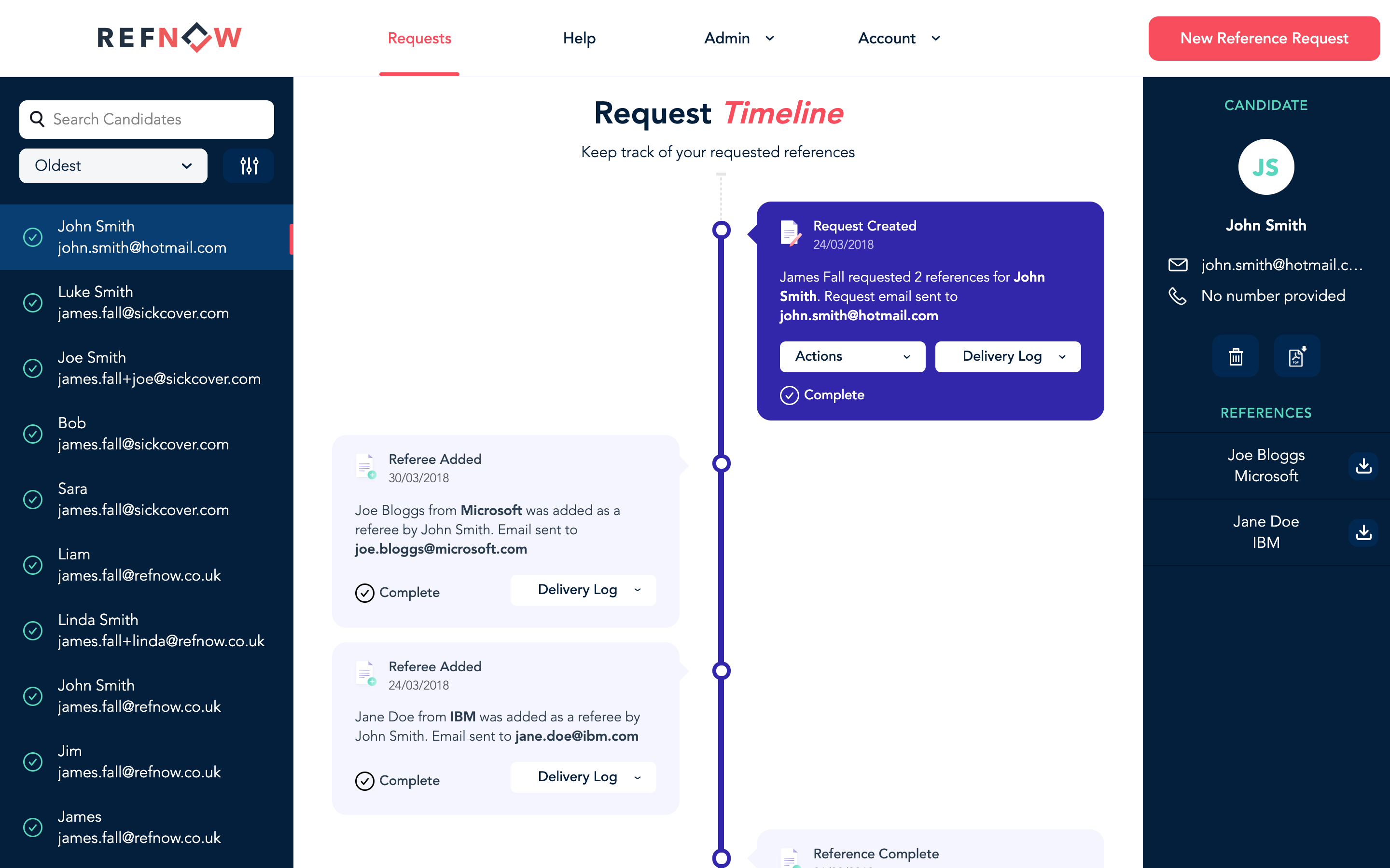 Recruiter dashboard homepage screenshot